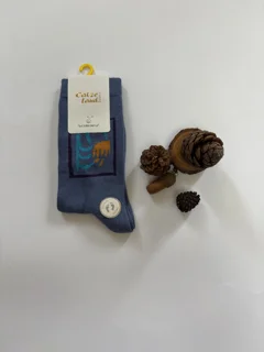 جوراب زنانه طرح لاله واژگون آبی